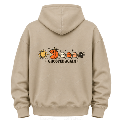 Ghosted Again Pumpkin Pac-Man Halloween Graphic Hoodie