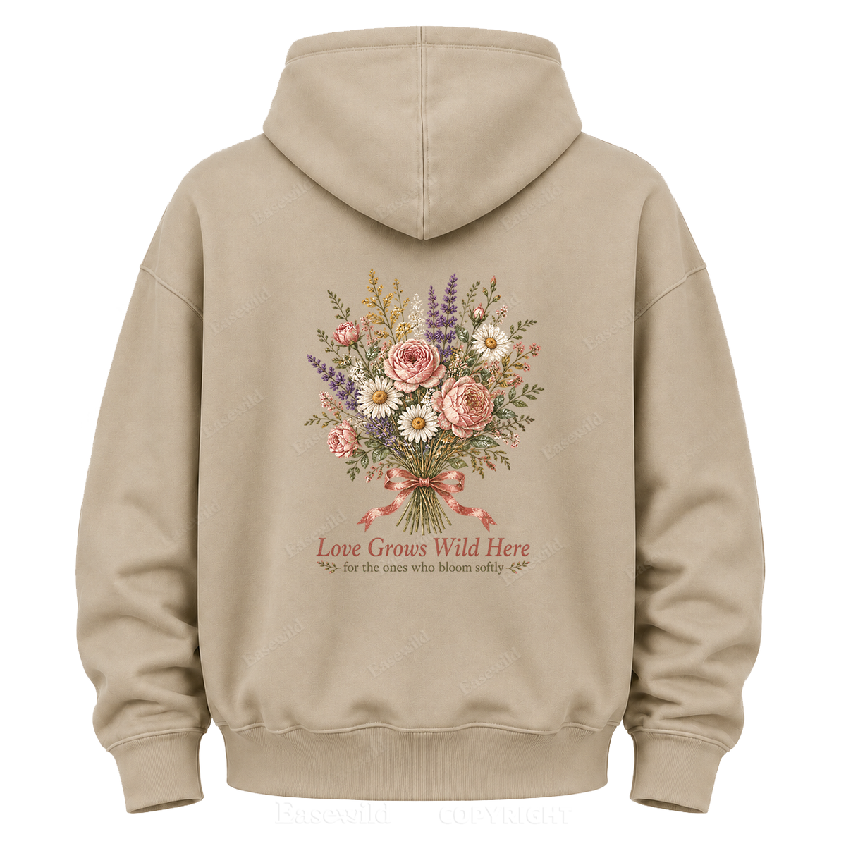 Love Grows Wild Here Vintage Floral Graphic Hoodie