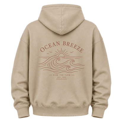 Ocean Breeze Wave Graphic Hoodie
