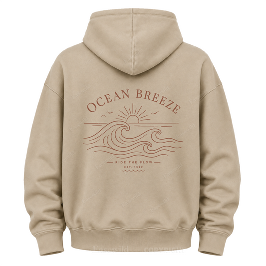 Ocean Breeze Wave Graphic Hoodie