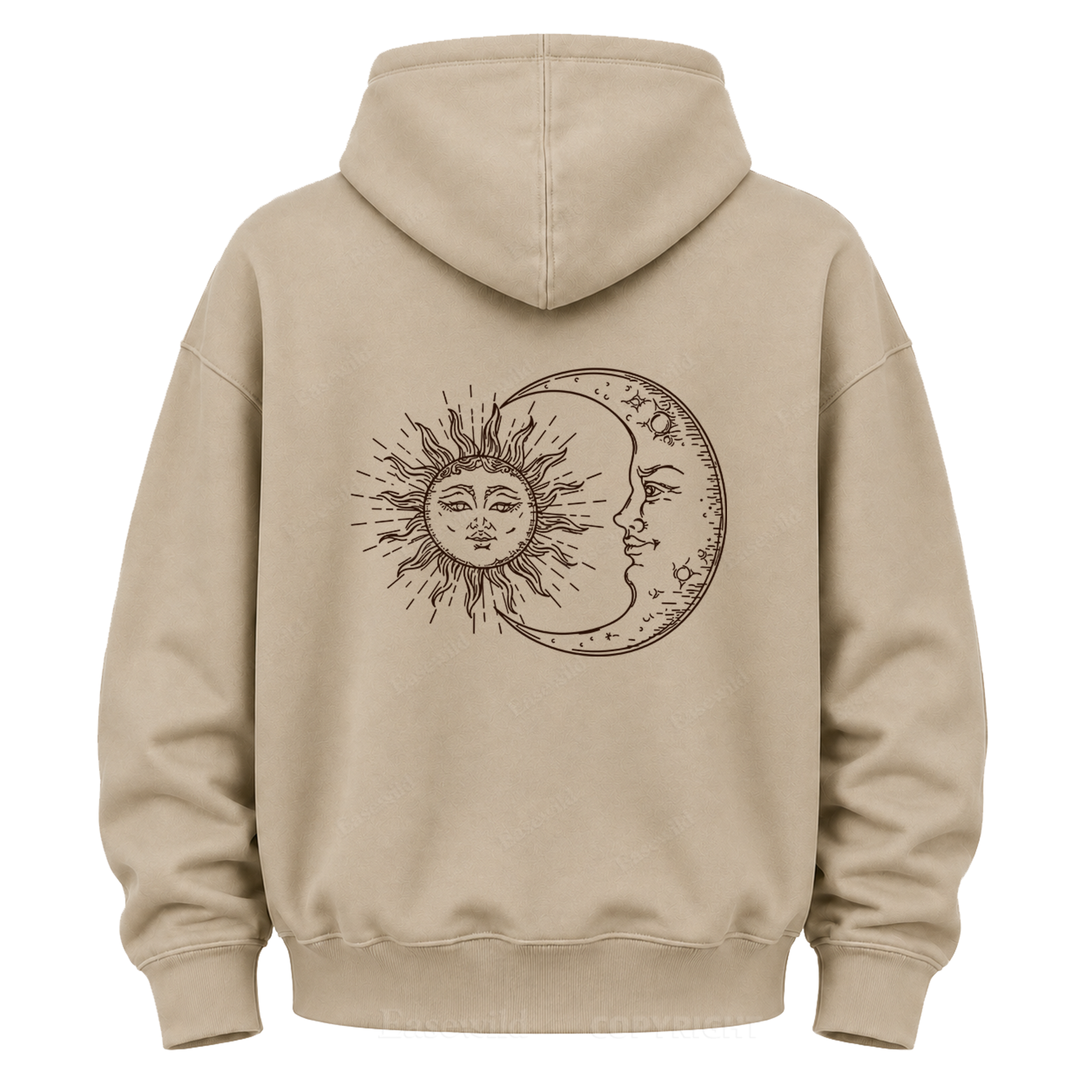 Sonne & Mond "Celestial Washed" Grafik-Kapuzenpullover