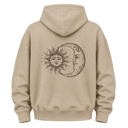 Sonne & Mond "Celestial Washed" Grafik-Kapuzenpullover