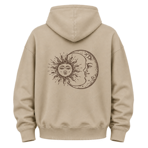 Sonne & Mond "Celestial Washed" Grafik-Kapuzenpullover
