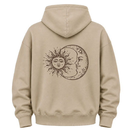 Sun & Moon Celestial Washed Graphic Hoodie
