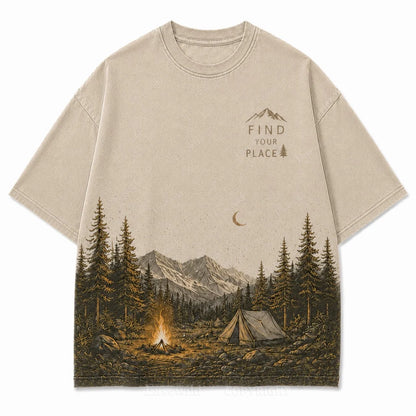 Find Your Place Campfire Scenic Hem Tee