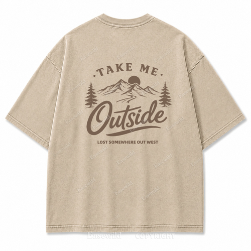 Take Me Outside Vintage Outdoor Washed Back Print Tee
