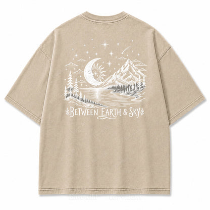 Between Earth & Sky Mountain Vintage Print Tee