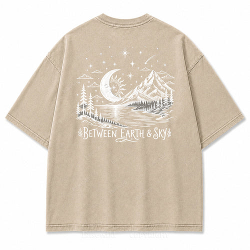 Between Earth & Sky Mountain Vintage Print Tee