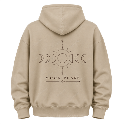 Kapuzenpullover mit Mondphasengrafik