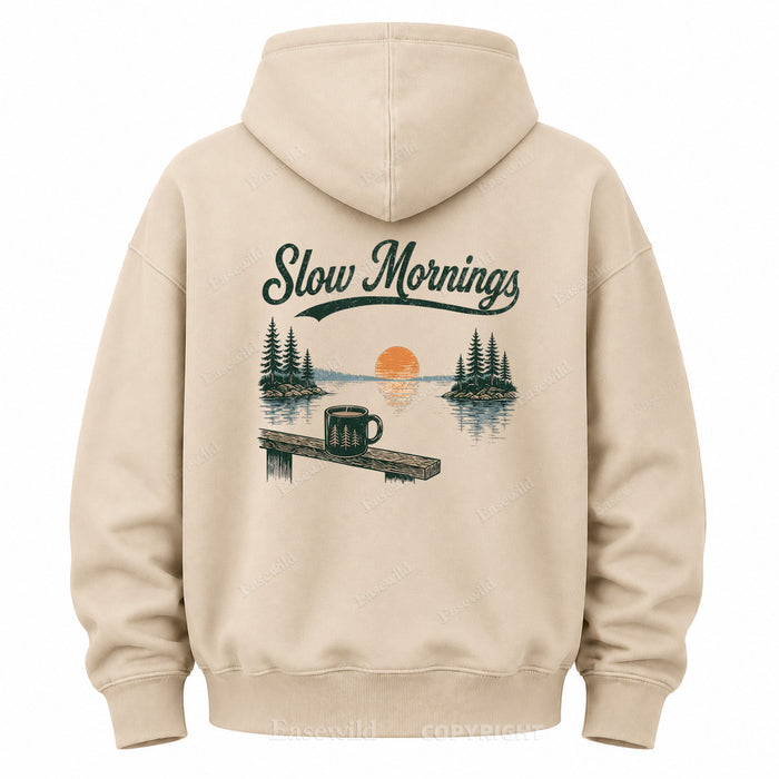 Slow Mornings Graphic Washed Hoodie