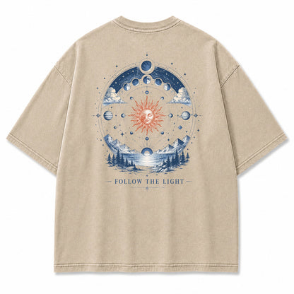 Celestial Path Solar Moon Graphic T-Shirt