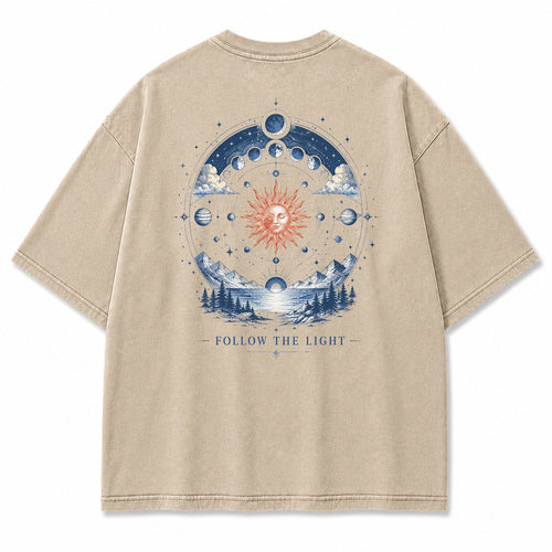 Celestial Path Solar Moon Graphic T-Shirt