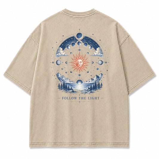 Celestial Path Solar Moon Graphic T-Shirt
