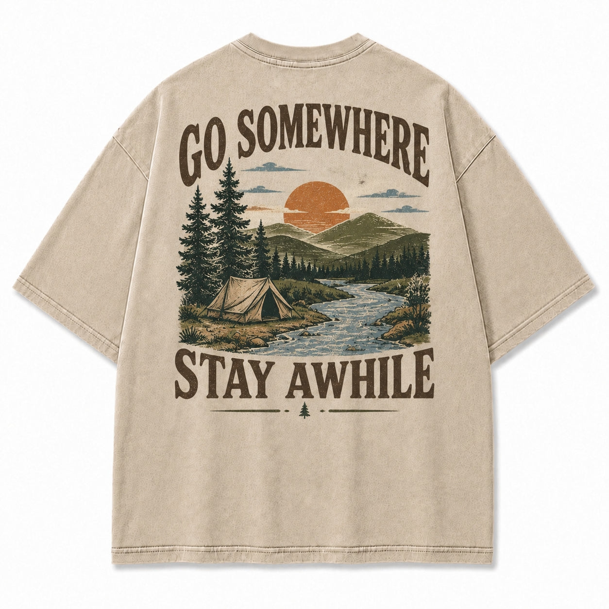 Go Somewhere Stay Awhile Washed T-Shirt