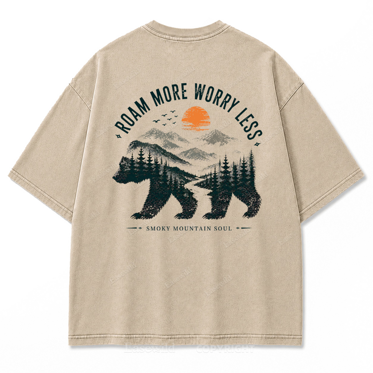 Roam More Worry Less Washed Print Tee