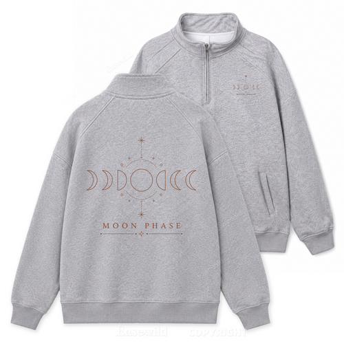 Moon Phase Harmony Zip Pullover Sweatshirt