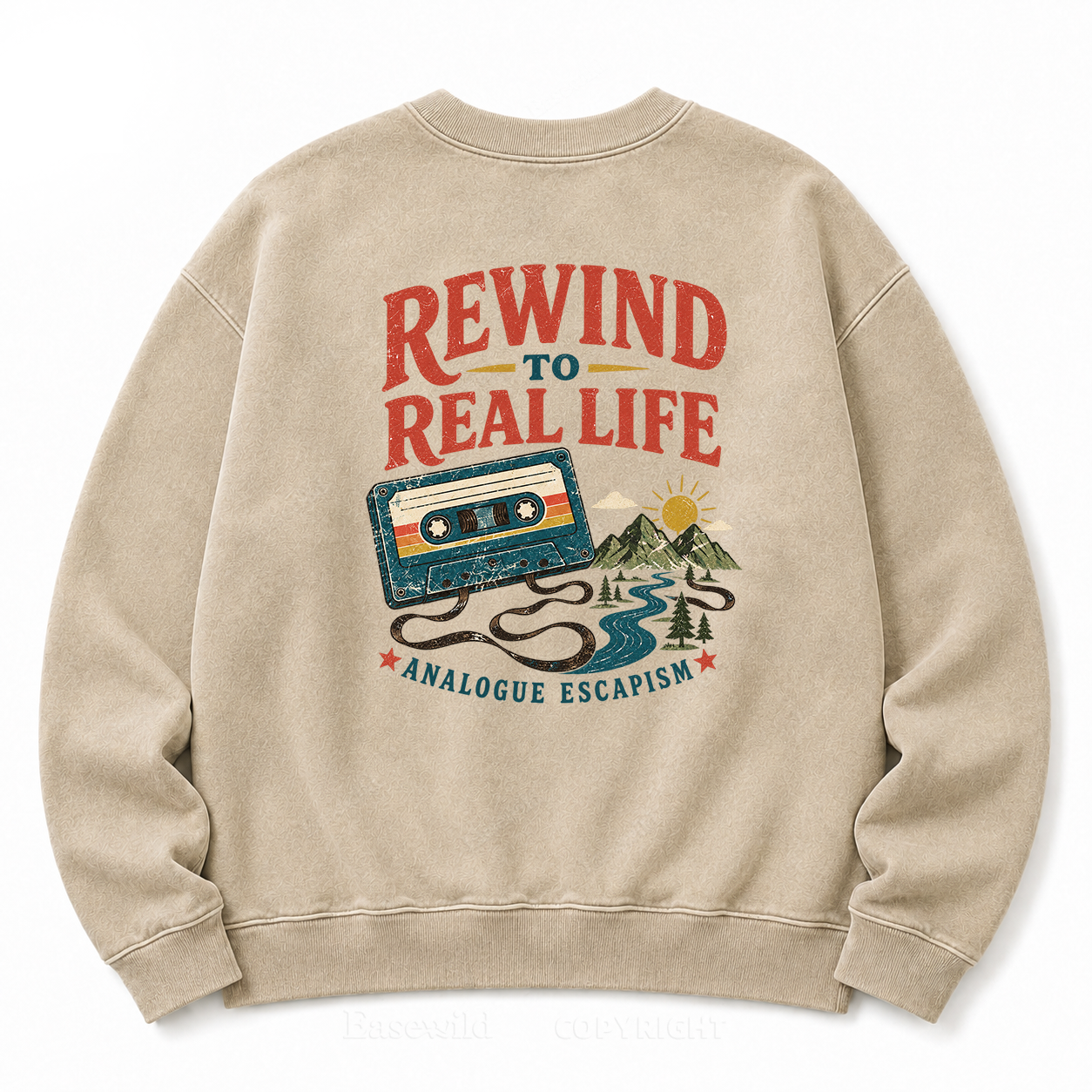 Rewind to Real Life Vintage Analogue Escape Washed Sweatshirts