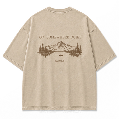 Go Somewhere Quiet Washed Print Tee