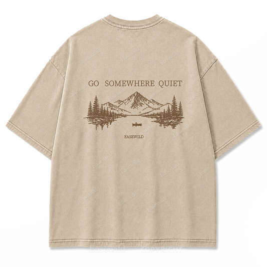Go Somewhere Quiet Washed Print Tee