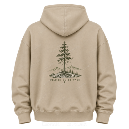 Wild in Quiet Ways Vintage Pine Graphic Hoodie