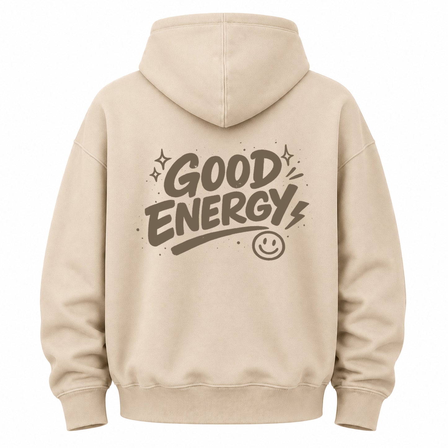 Good Energy Smile Graphic Washed Hoodie