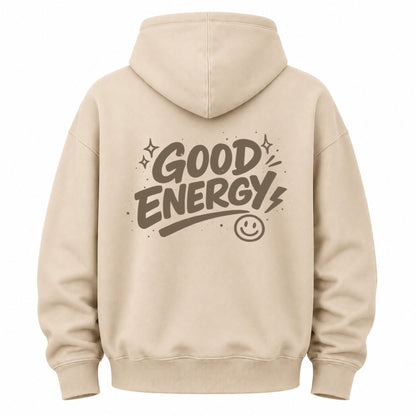 Good Energy Smile Graphic Washed Hoodie