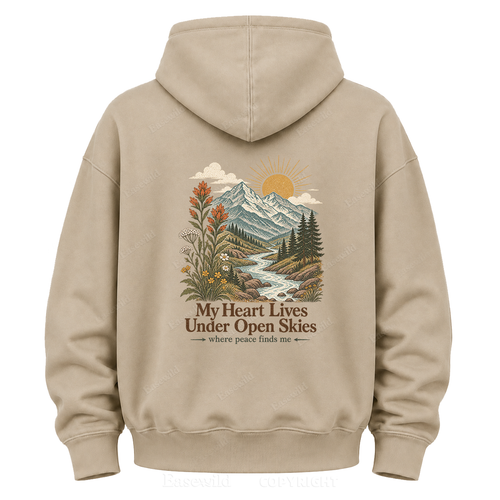 Where Peace Finds Me Vintage Mountain Graphic Hoodie