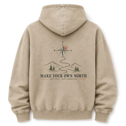 Make Your Own North Mountain Compass Washed Graphic Hoodie