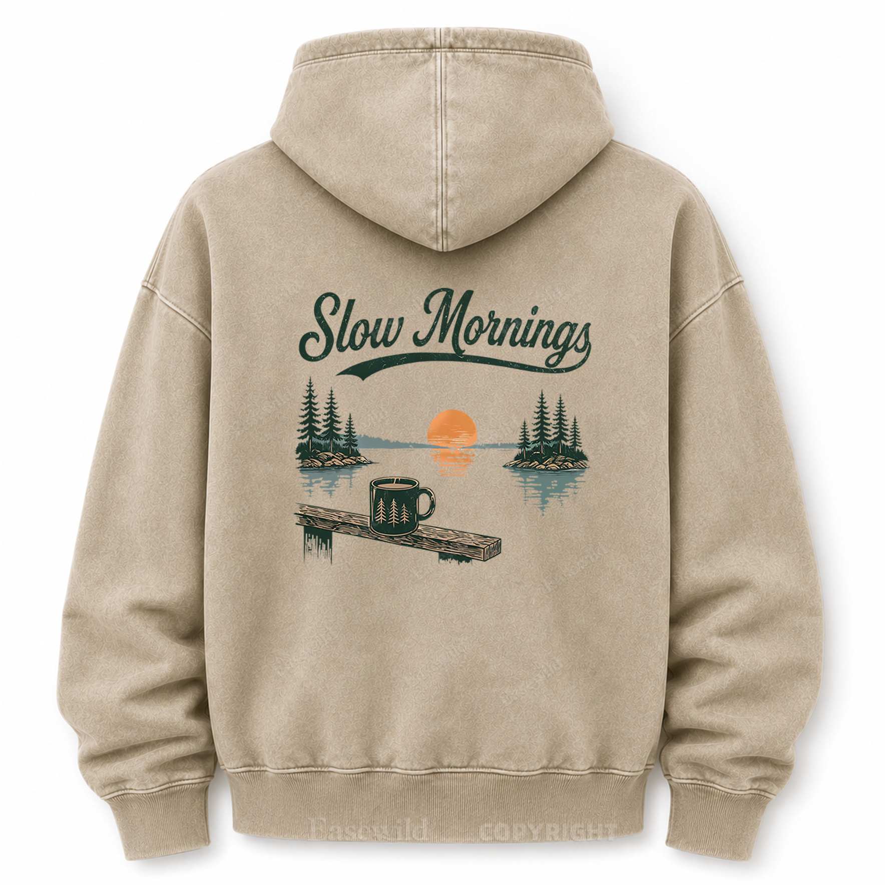Slow Mornings Lakeside Washed Grafik-Hoodie