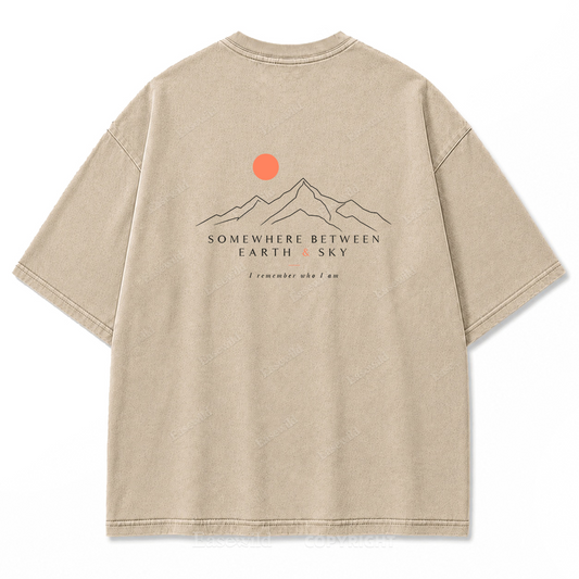 Somewhere Between Earth & Sky Washed Print Tee