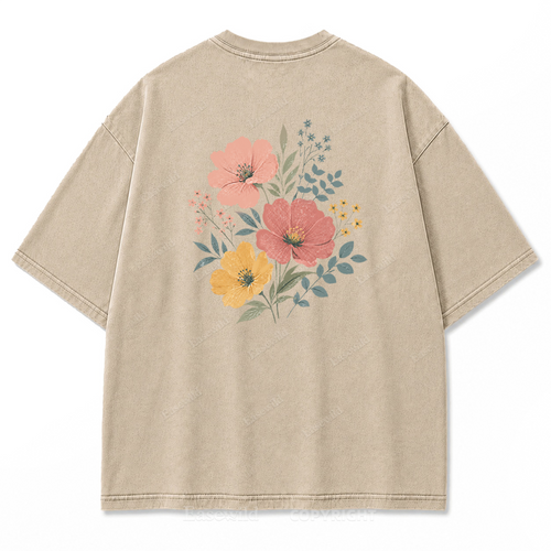 Soft Bloom Floral Washed Print Tee
