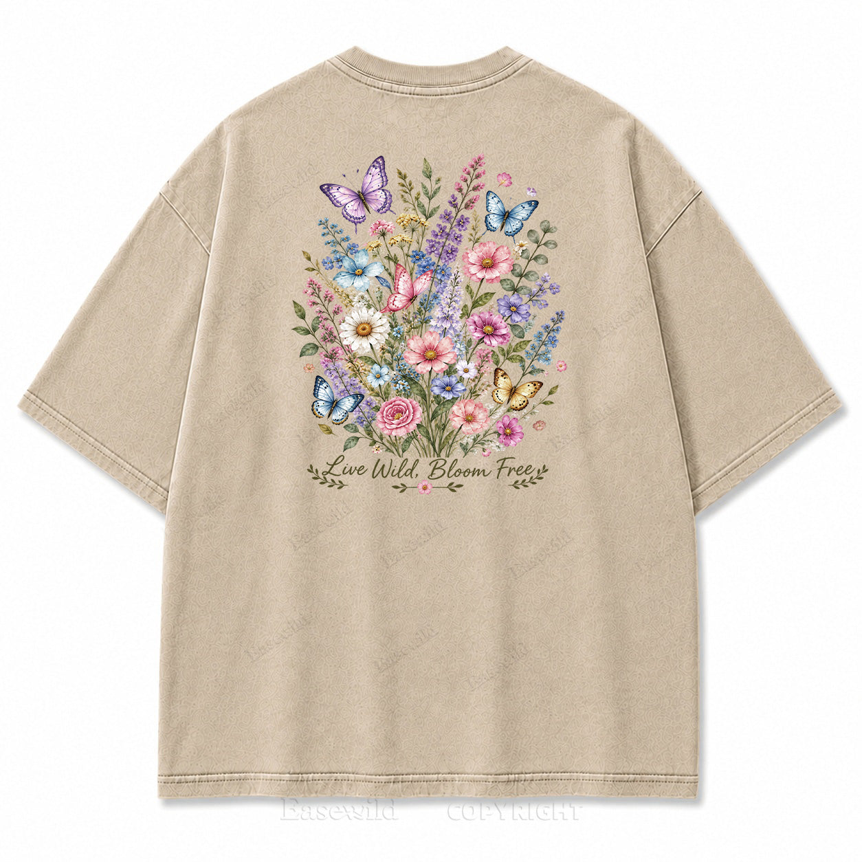 Live Wild Bloom Free Floral Art Print Tee
