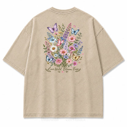 Live Wild Bloom Free Floral Art Print Tee