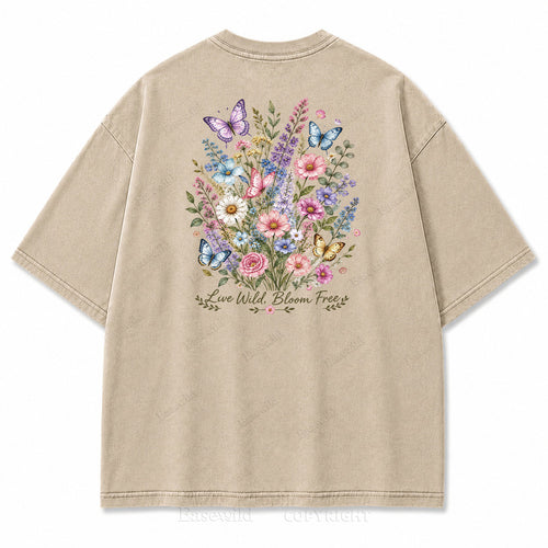 Live Wild Bloom Free Floral Art Print Tee