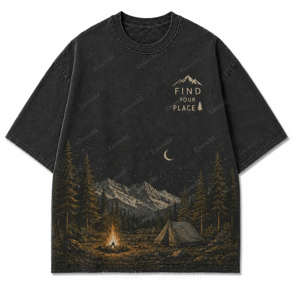 Find Your Place Campfire Scenic Hem Tee