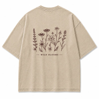 Wild Blooms Botanical Flower Graphic T-Shirt