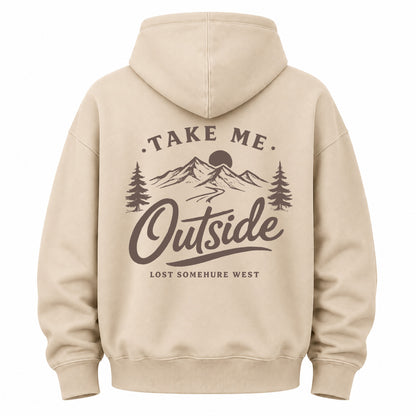 Take Me Outside Graphic Washed Hoodie
