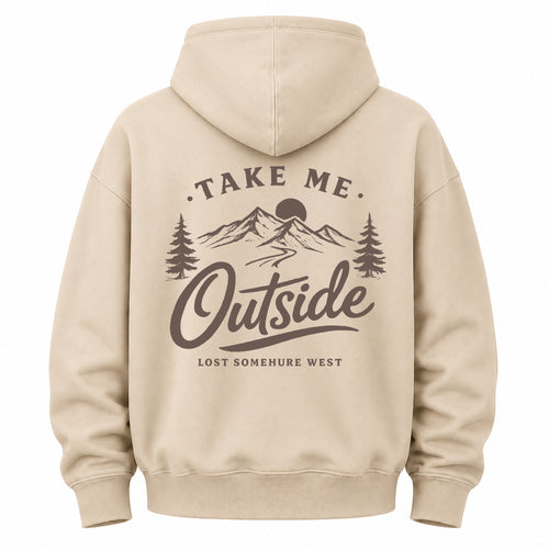 Take Me Outside Graphic Washed Hoodie