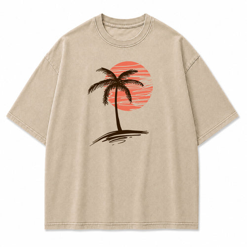 Palm Sunset Tropical Graphic T-Shirt