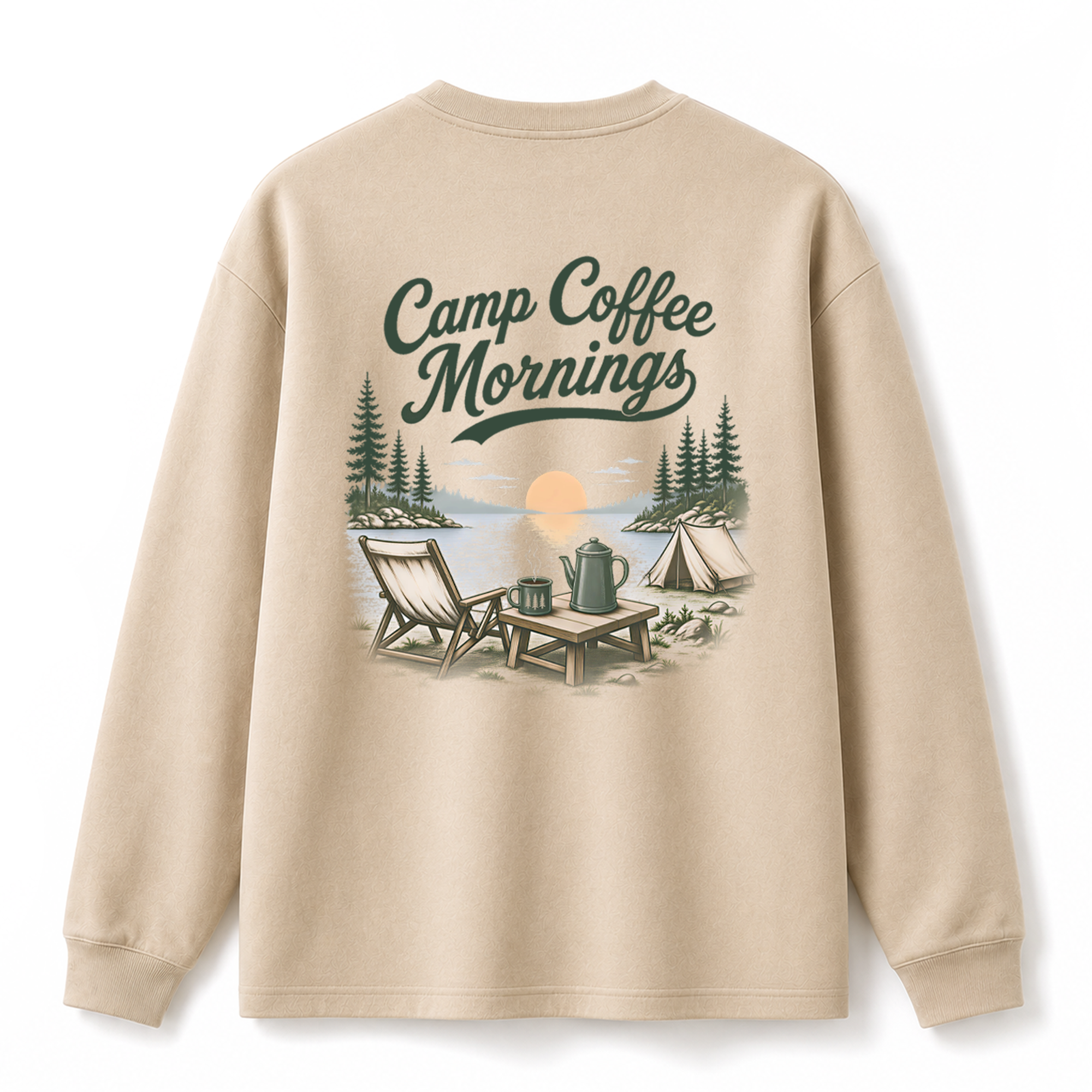 Camp Coffee Mornings Graphic Long Sleeve Tee