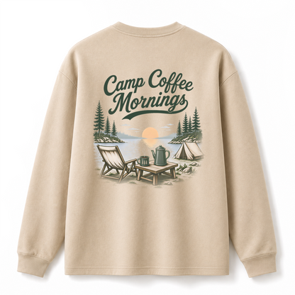 Camp Coffee Mornings Graphic Long Sleeve Tee