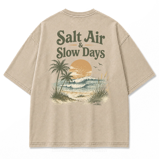 Salt Air and Slow Days Washed Print Tee