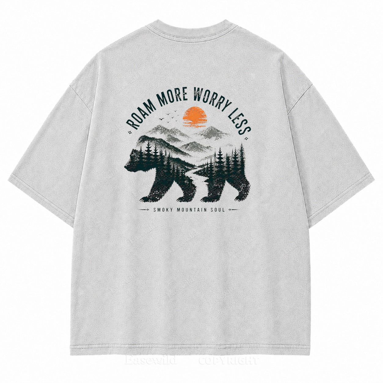 Roam More Worry Less Washed Back Print Tee