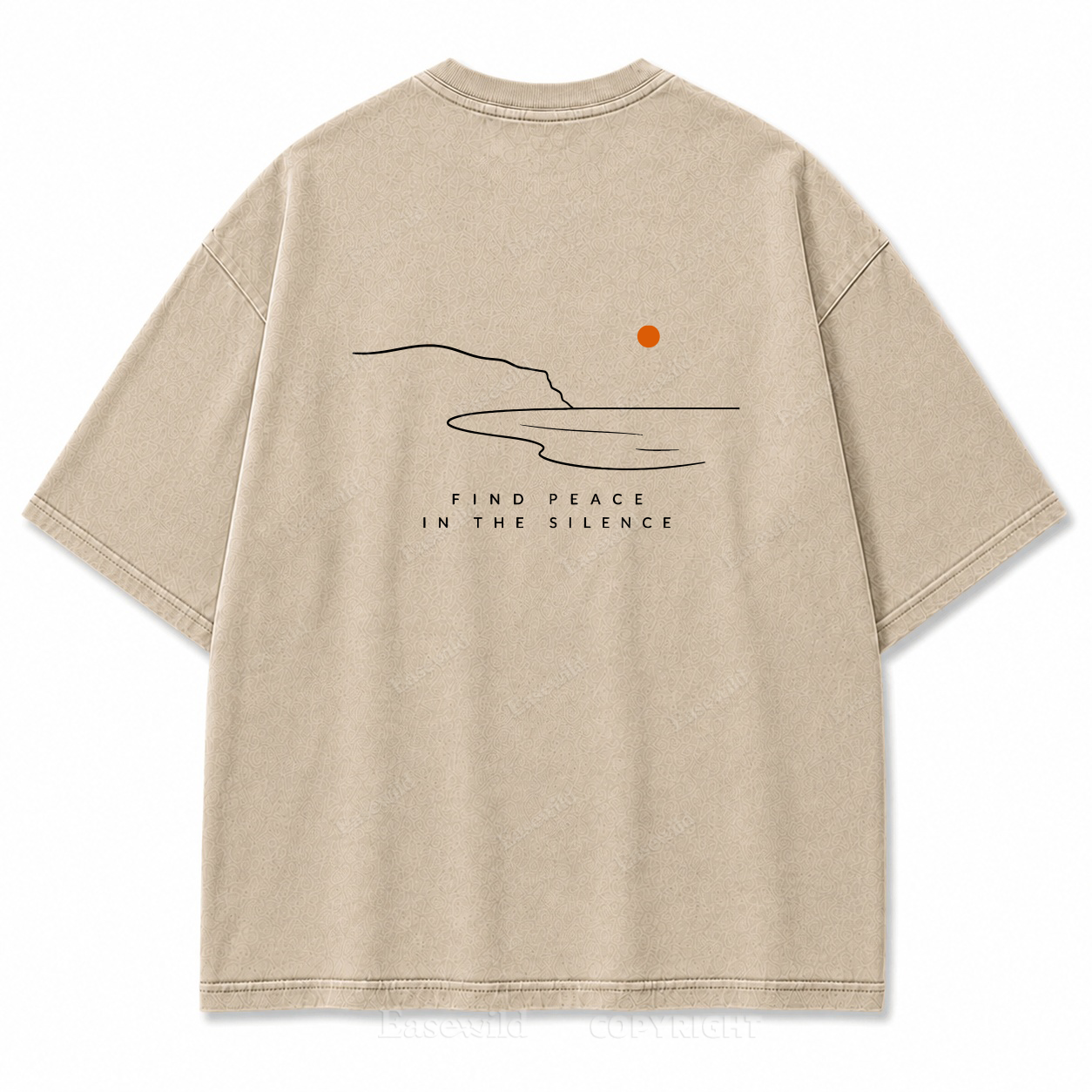 Find Peace in the Silence Washed Back Print Tee