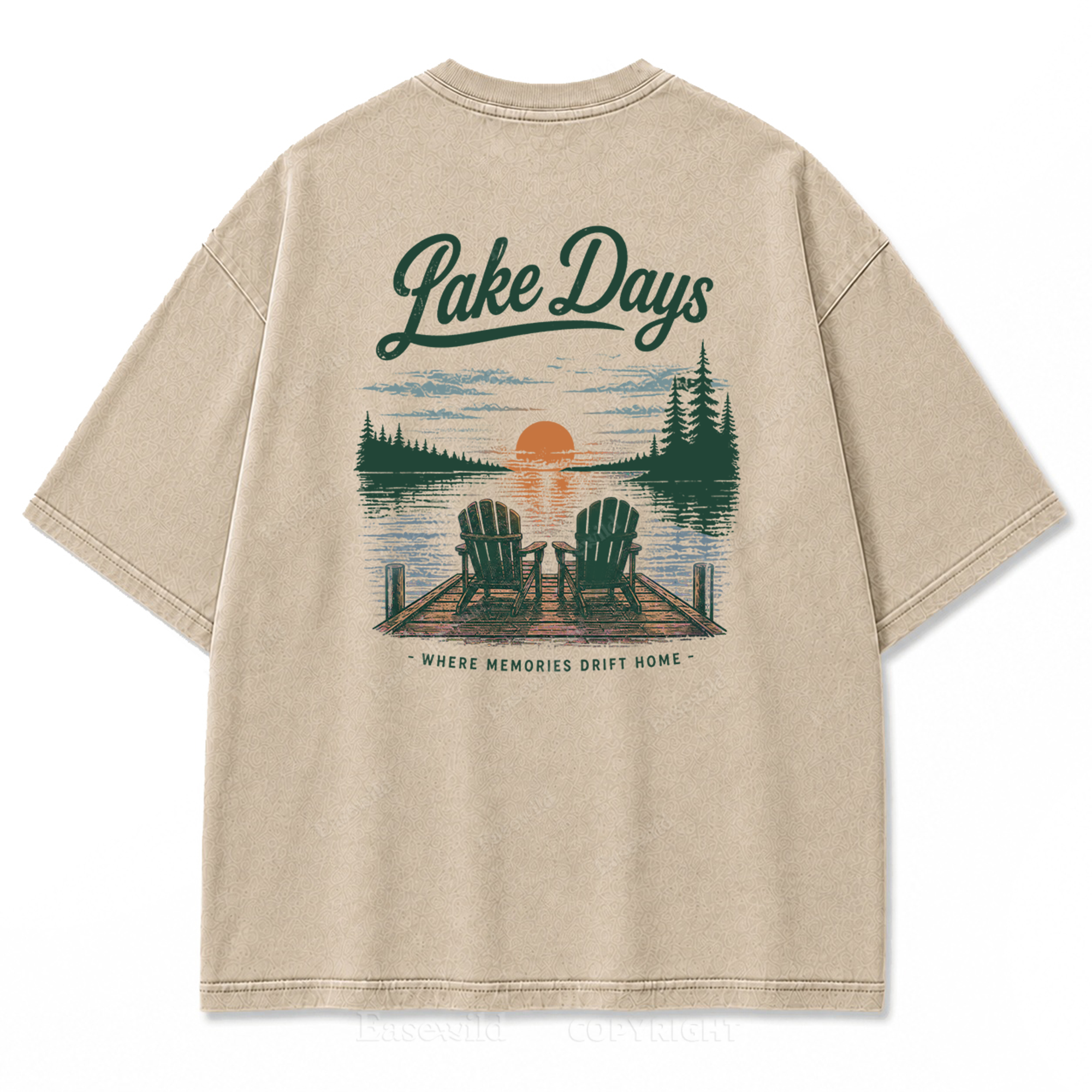 T-Shirt mit gewaschenem Aufdruck: Wo Seetage zu Erinnerungen werden