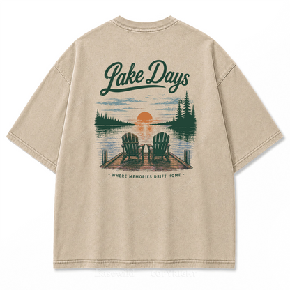 T-Shirt mit gewaschenem Aufdruck: Wo Seetage zu Erinnerungen werden