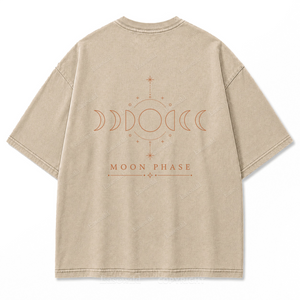 Moon Phase Minimal Washed Print Tee