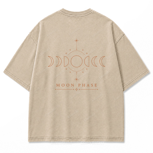 Moon Phase Minimal Washed Print Tee