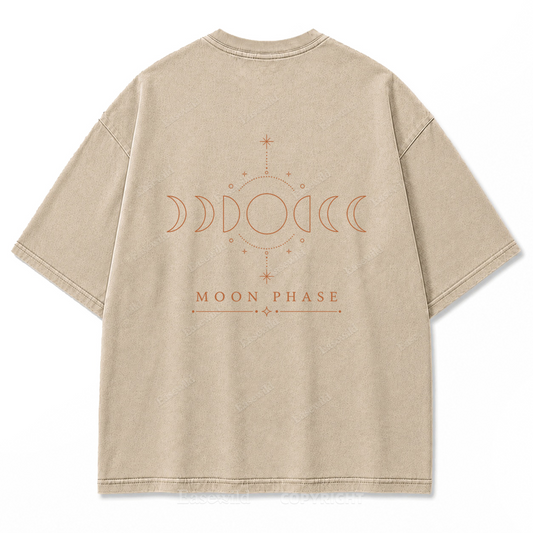 Moon Phase Minimal Washed Print Tee