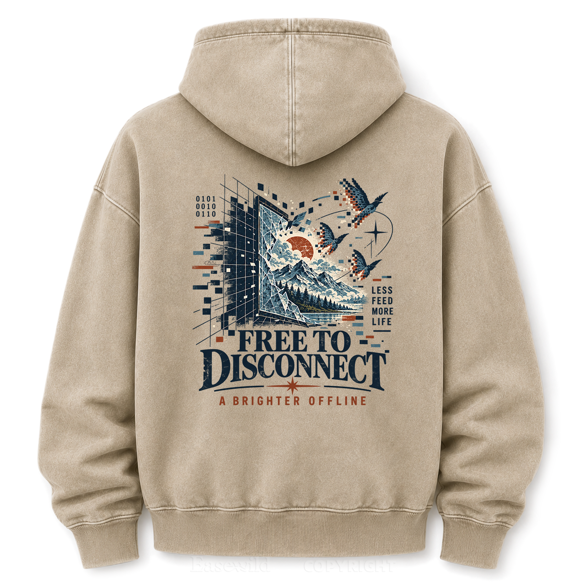 Pixel to Peaks Washed Graphic Hoodie